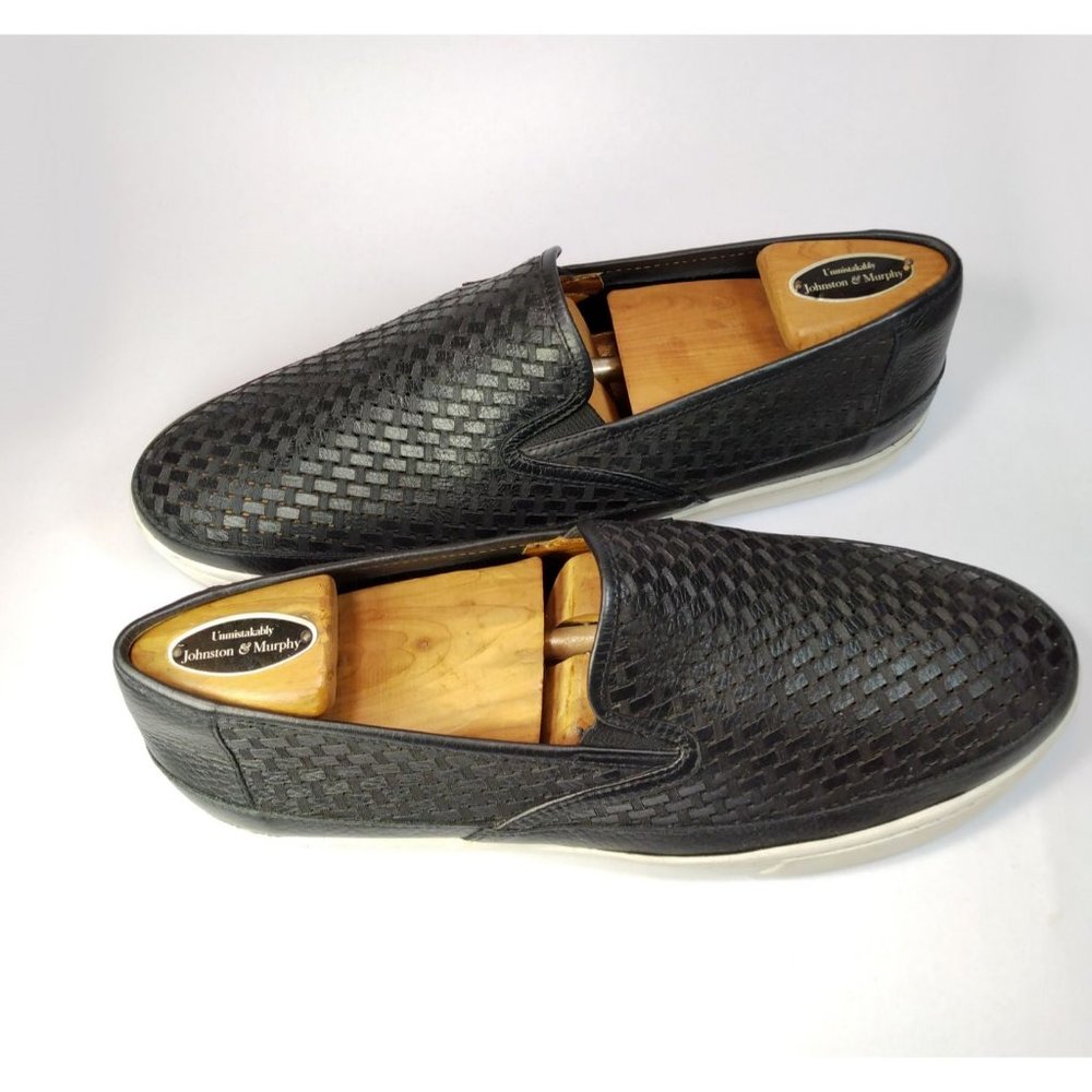 Johnston & Murphy Men’s Tyler Laser-Weave Slip-On Black Sneaker Shoe Size 9 - Picture 7 of 16